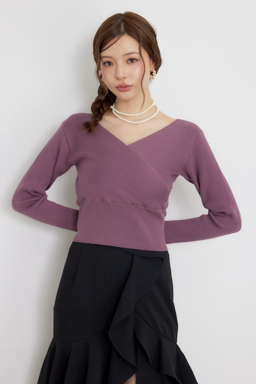 カシュクール2WAYウォッシャブルニットトップス D/PUR FREE