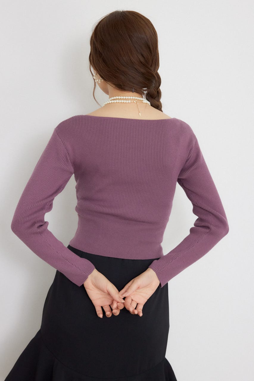 カシュクール2WAYウォッシャブルニットトップス D/PUR FREE