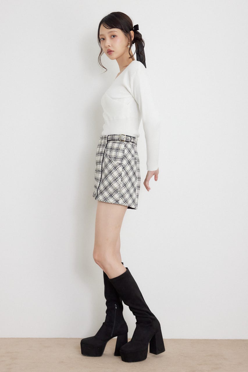 カシュクール2WAYウォッシャブルニットトップス WHT FREE
