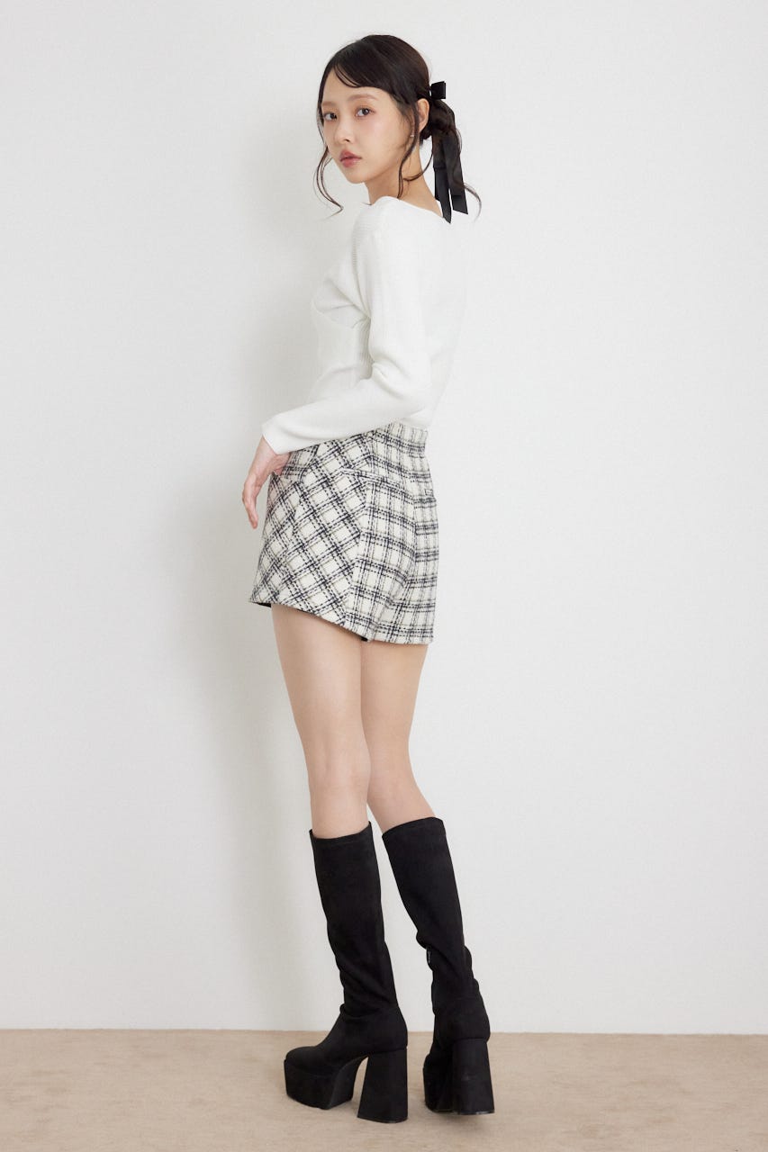 カシュクール2WAYウォッシャブルニットトップス WHT FREE