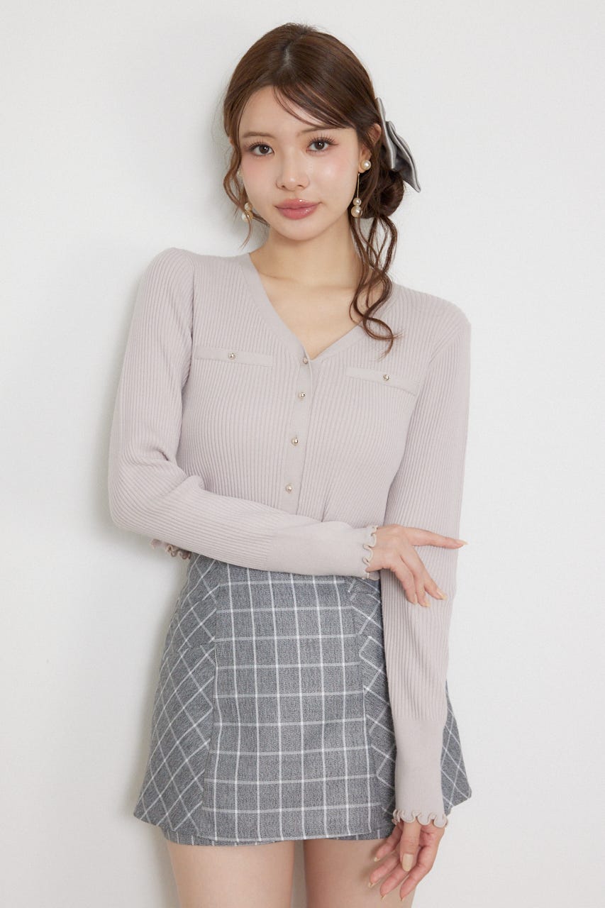 【乃木坂46 金川紗耶さん着用】メローフリルニットカーディガン PNK FREE