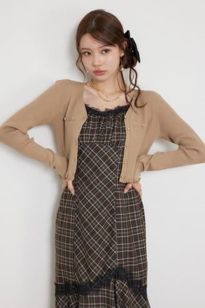 【乃木坂46 金川紗耶さん着用】メローフリルニットカーディガン