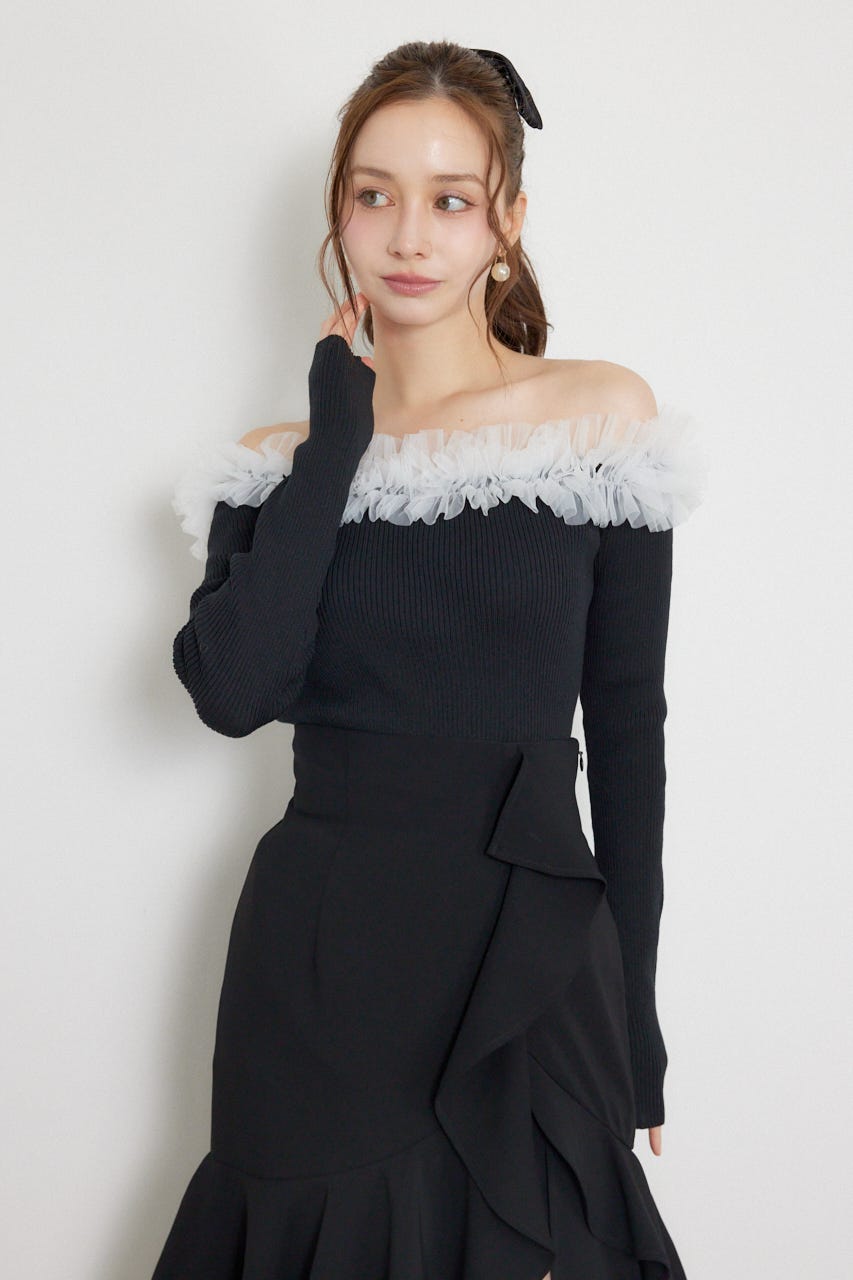 rienda | オフショルフリルニットトップス (ニット ) |SHEL'TTER WEBSTORE
