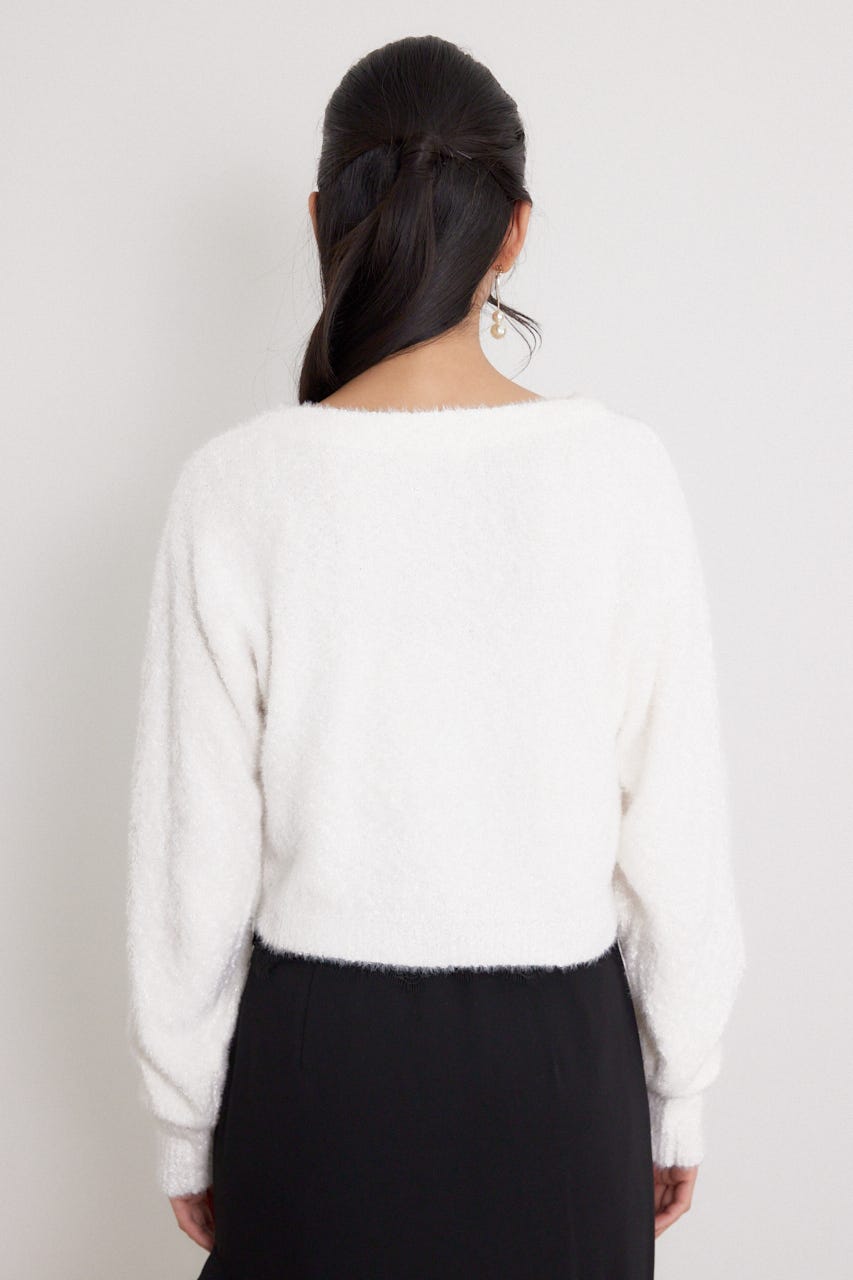 ミニフラッフィーニットカーディガン WHT FREE