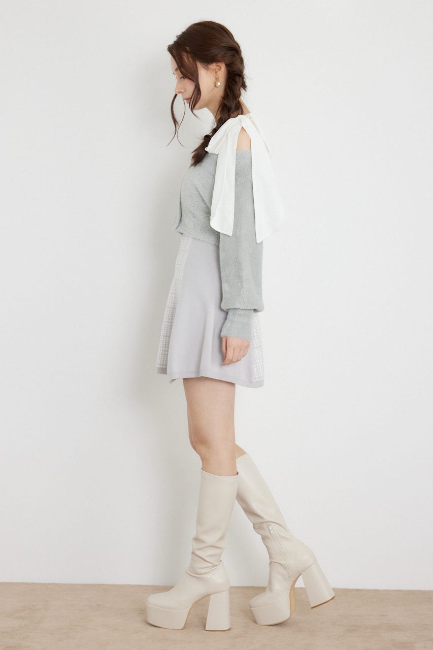 ジャガードニットミニセットワンピース M/GRY FREE