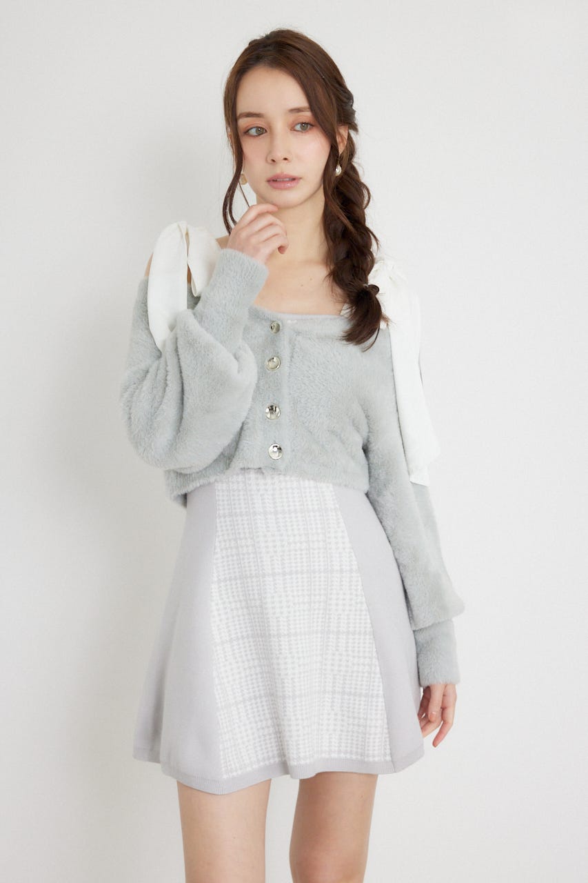 ジャガードニットミニセットワンピース M/GRY FREE