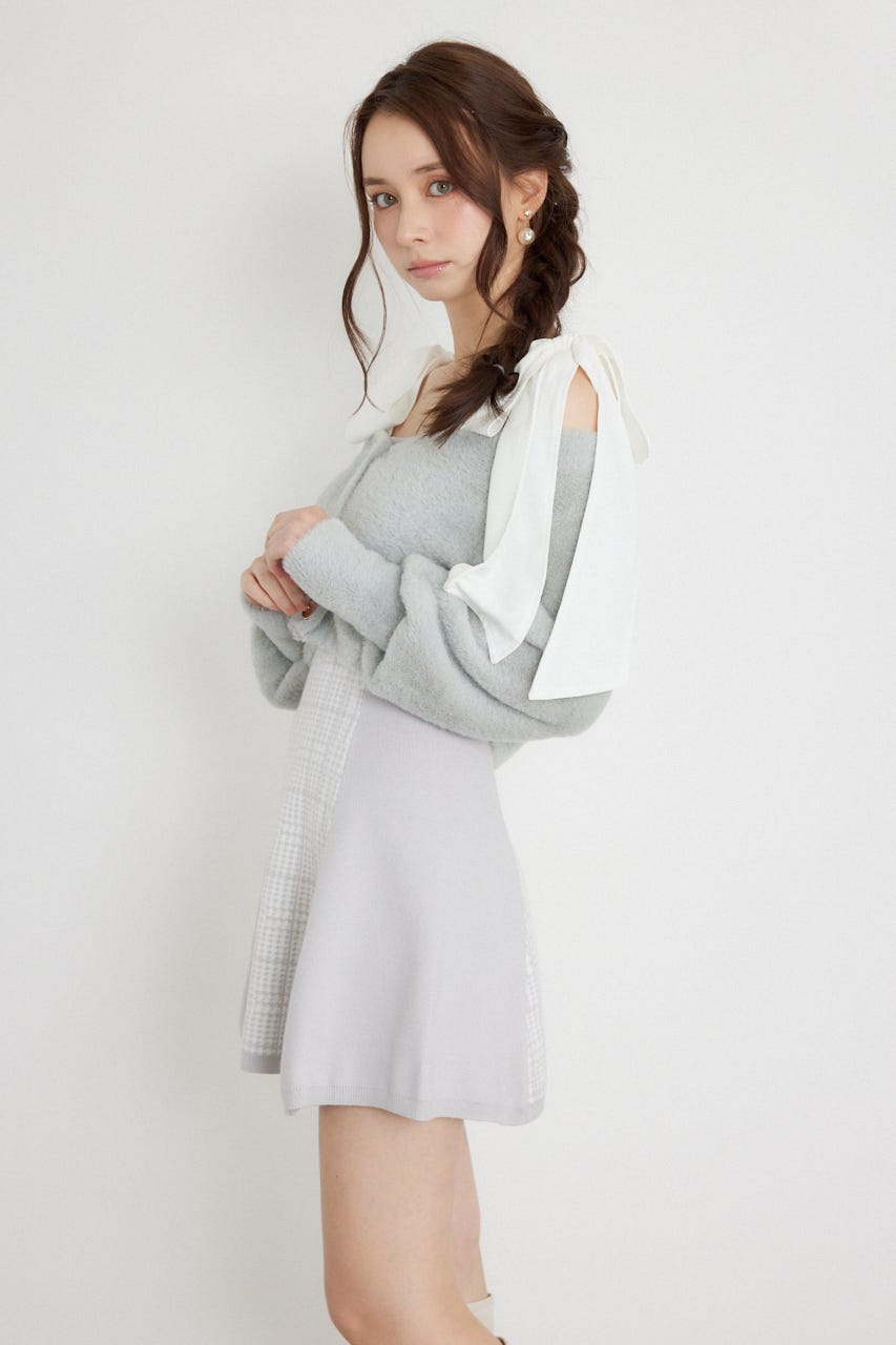 ジャガードニットミニセットワンピース M/GRY FREE