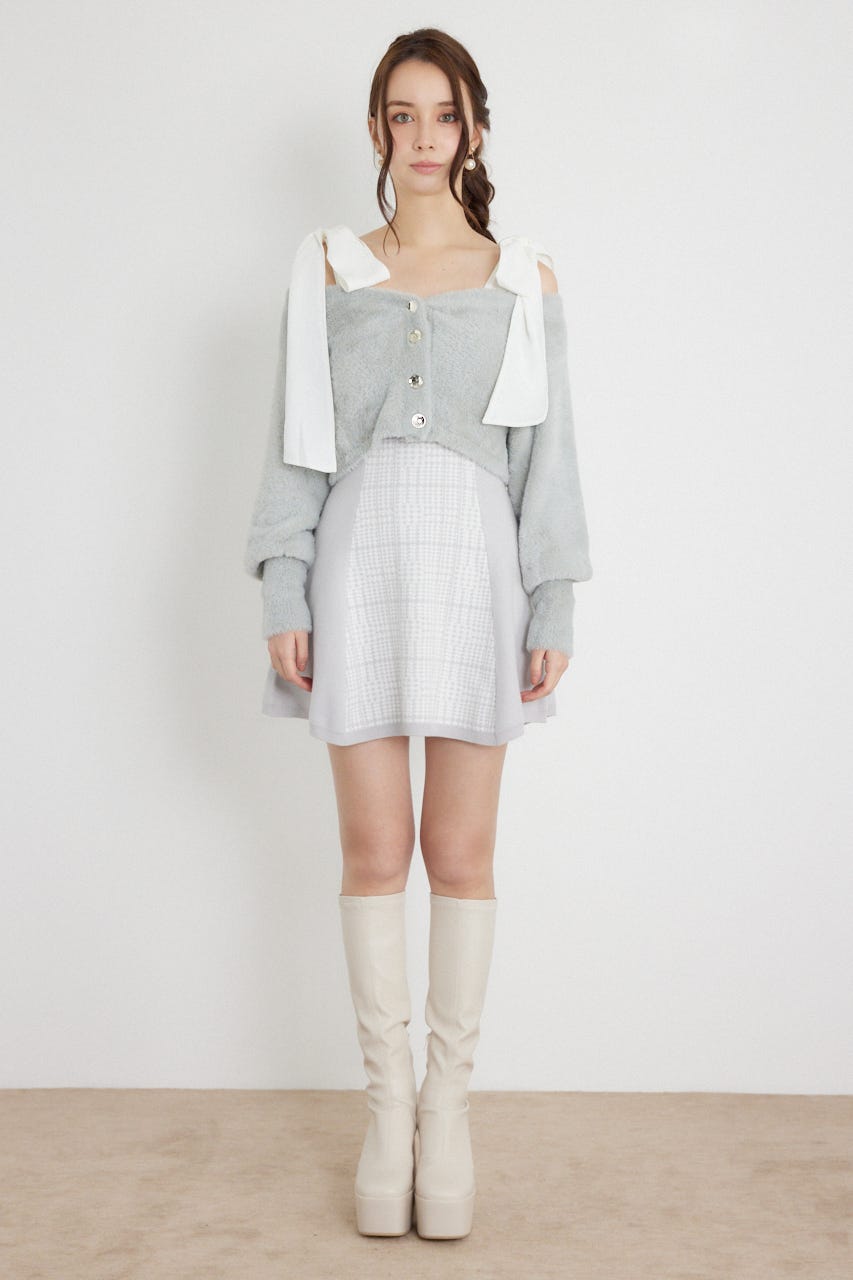 ジャガードニットミニセットワンピース M/GRY FREE