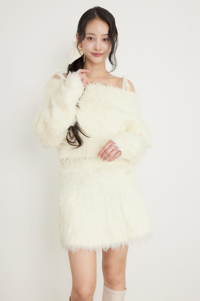 フラッフィーニットセットアップ WHT FREE