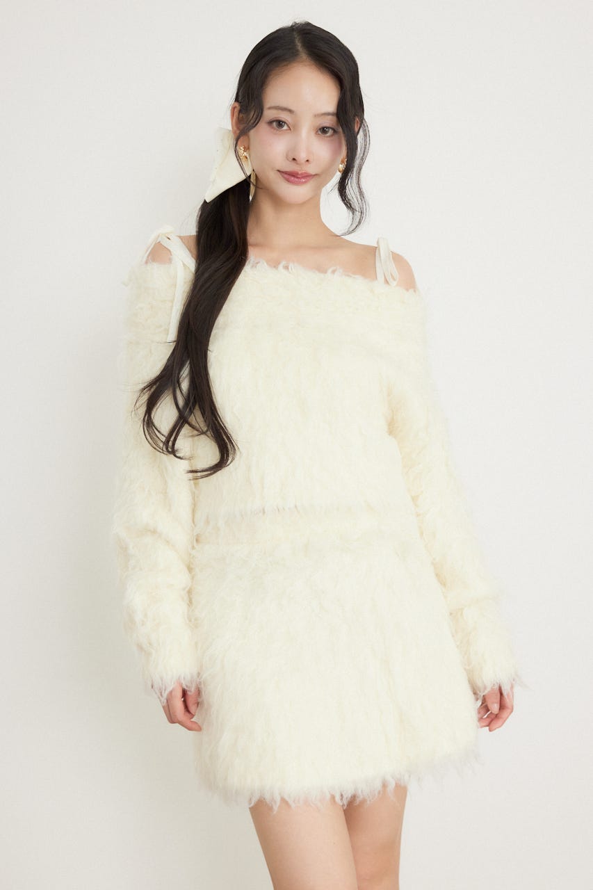 フラッフィーニットセットアップ WHT FREE
