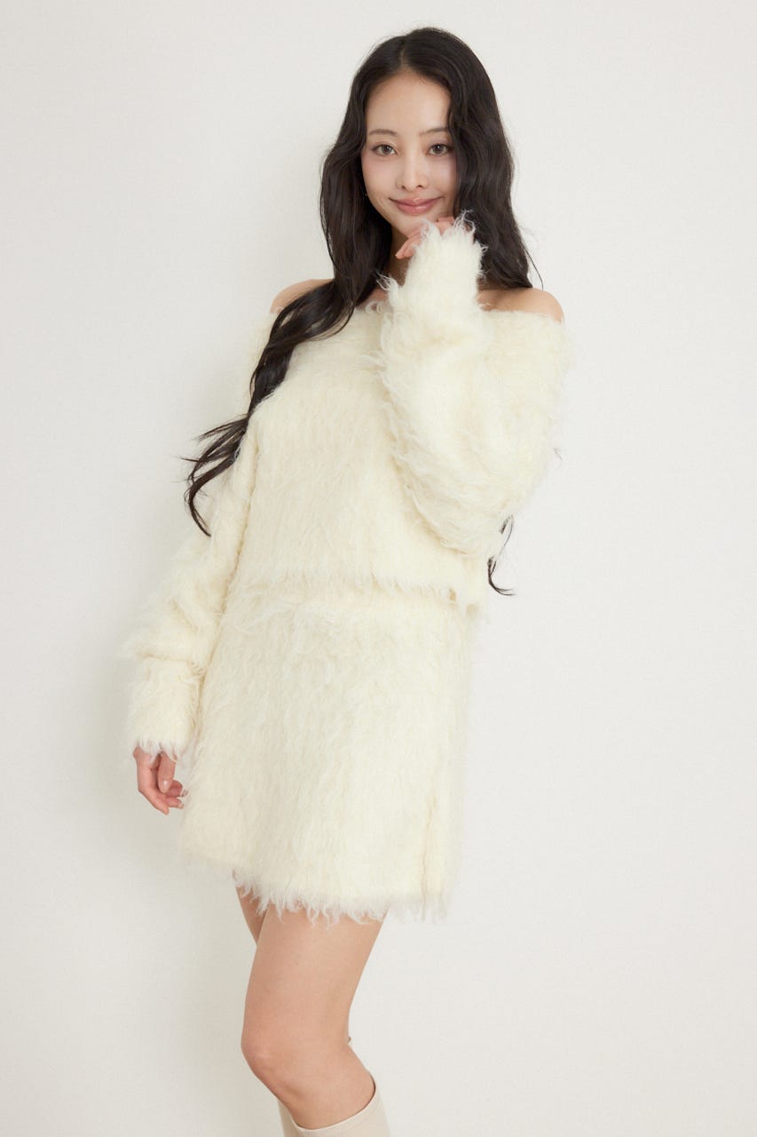 フラッフィーニットセットアップ WHT FREE