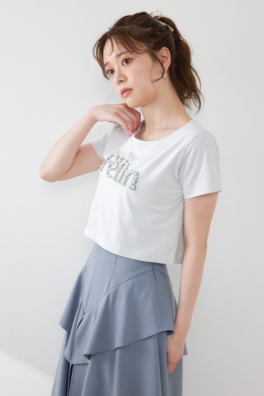 デコラティブロゴTシャツ L/BLU FREE