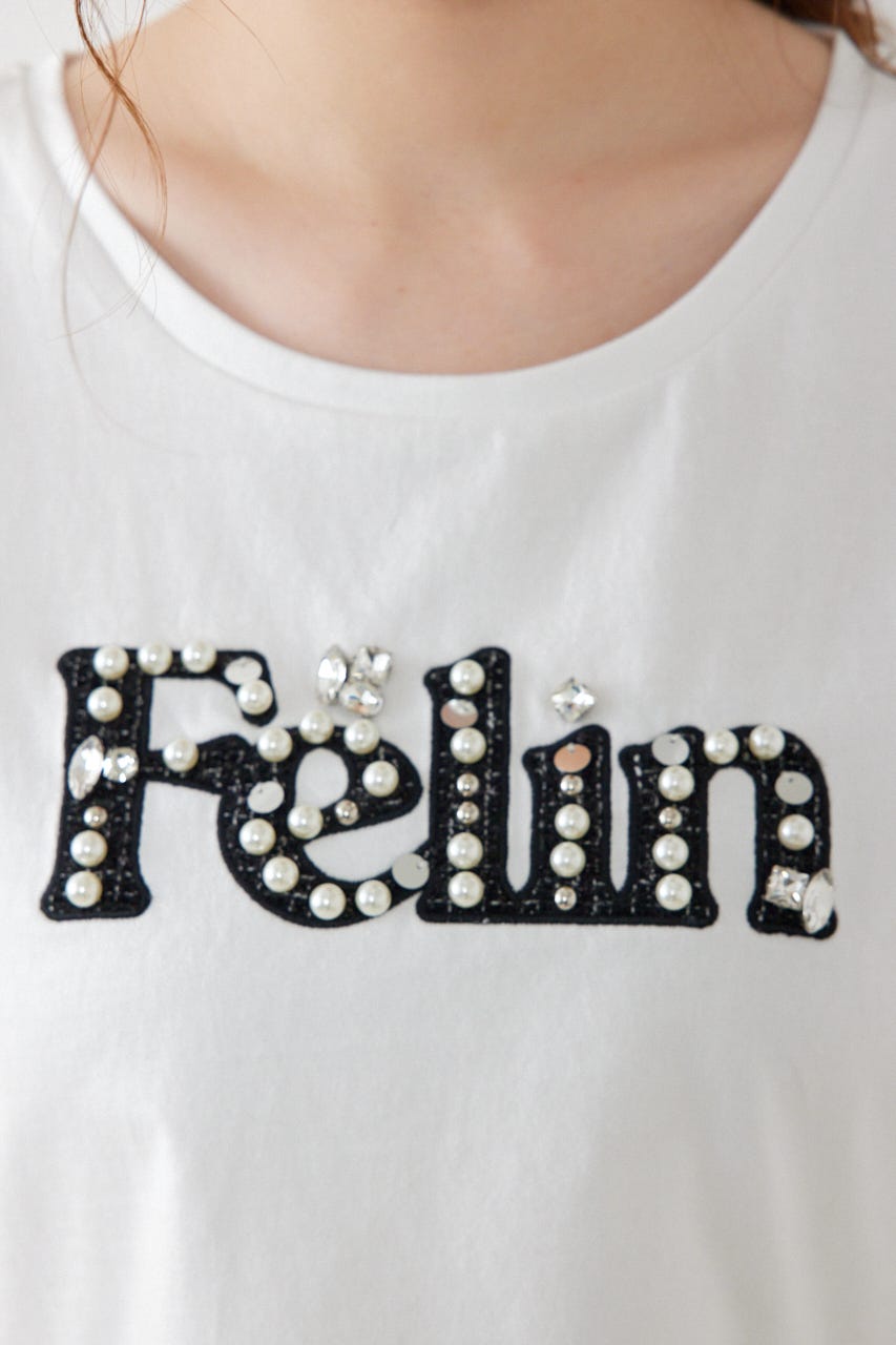 デコラティブロゴTシャツ WHT FREE