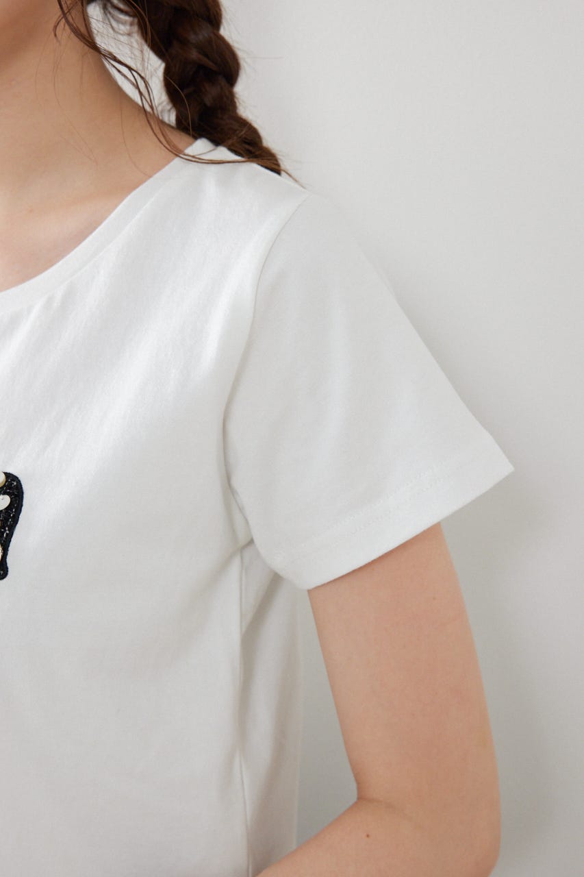 デコラティブロゴTシャツ WHT FREE