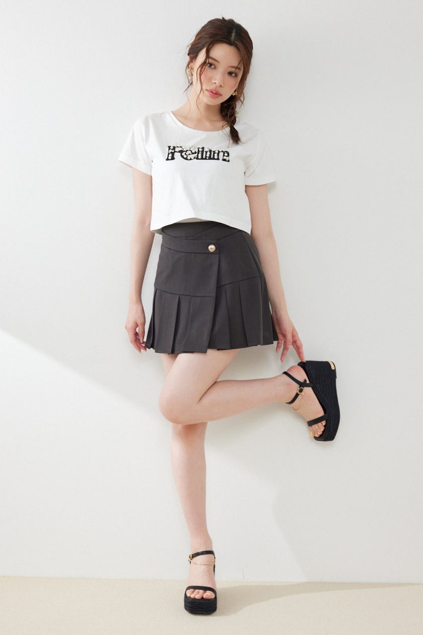 デコラティブロゴTシャツ WHT FREE