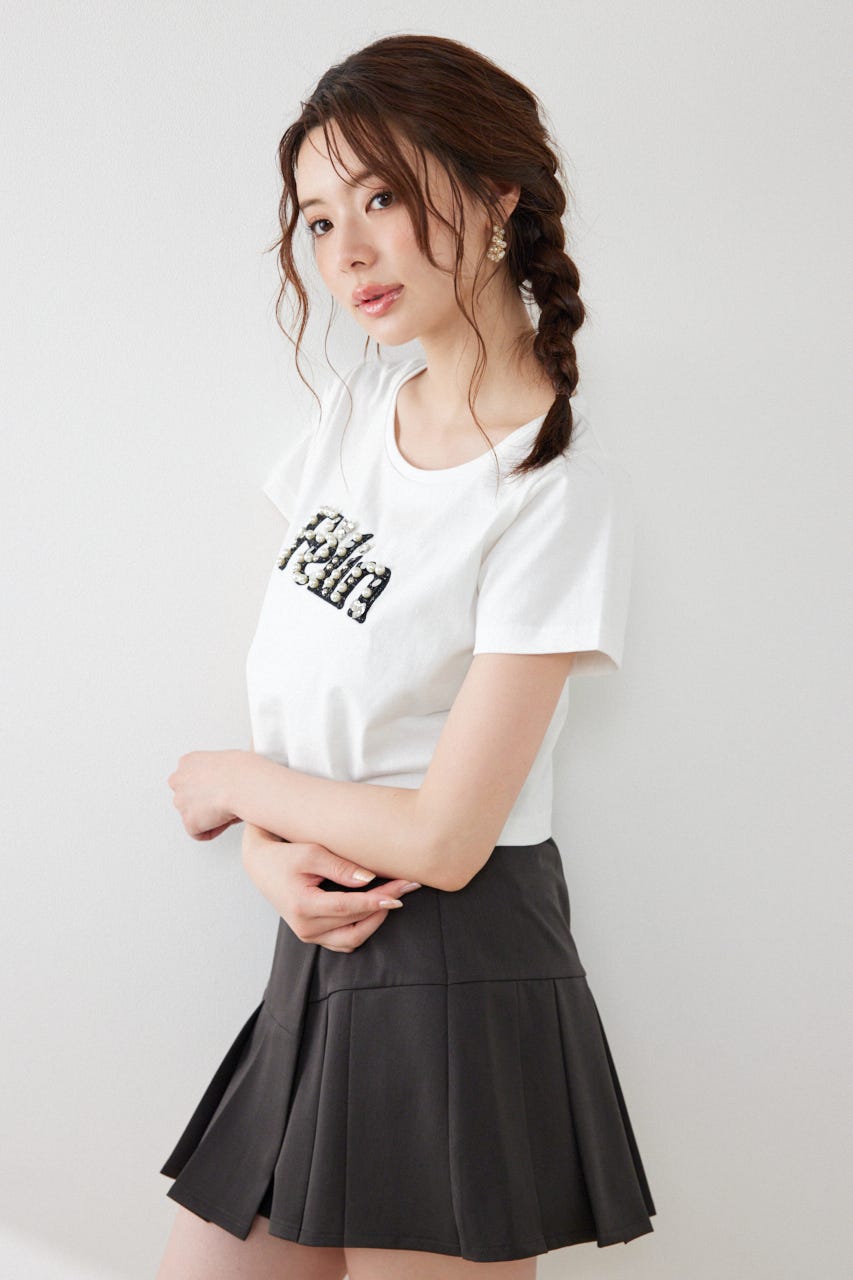 デコラティブロゴTシャツ WHT FREE
