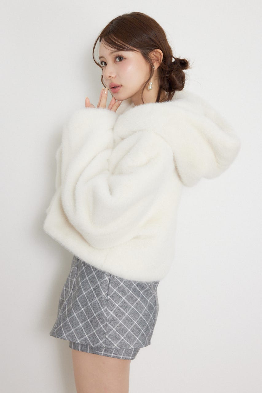 フードファーコート WHT FREE