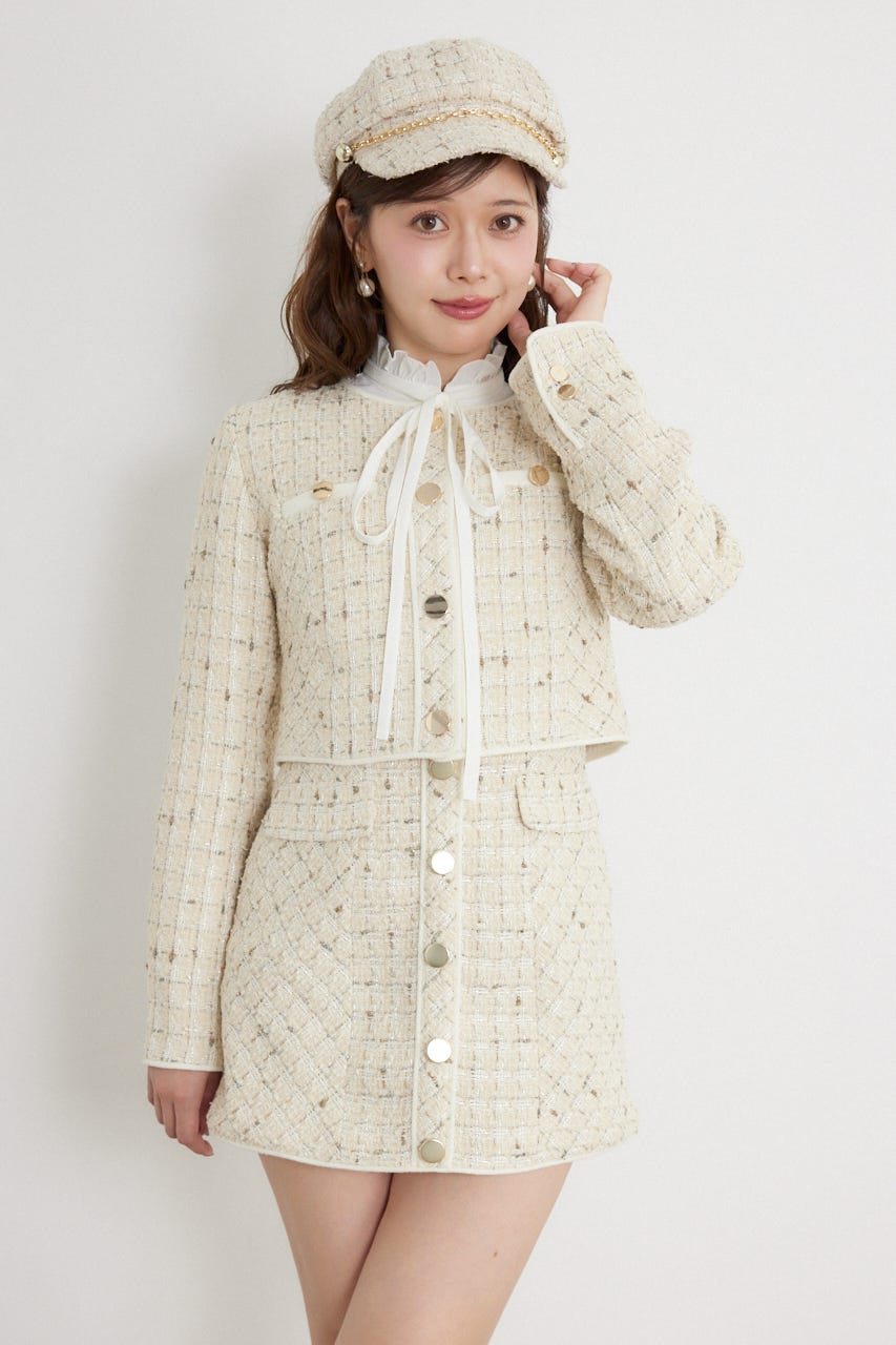ティペットセットツイードジャケット BEG M