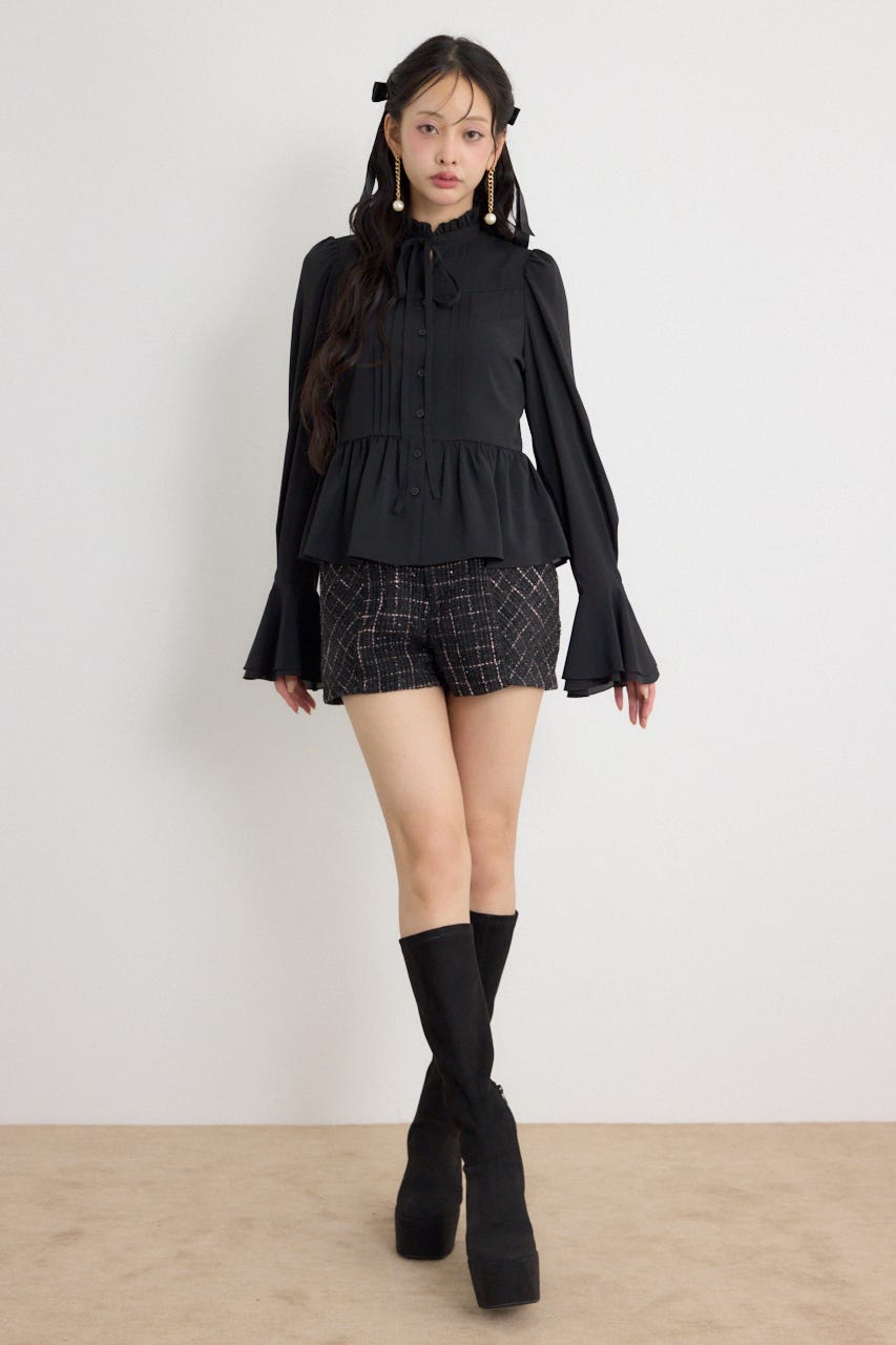 リボンブラウス BLK M