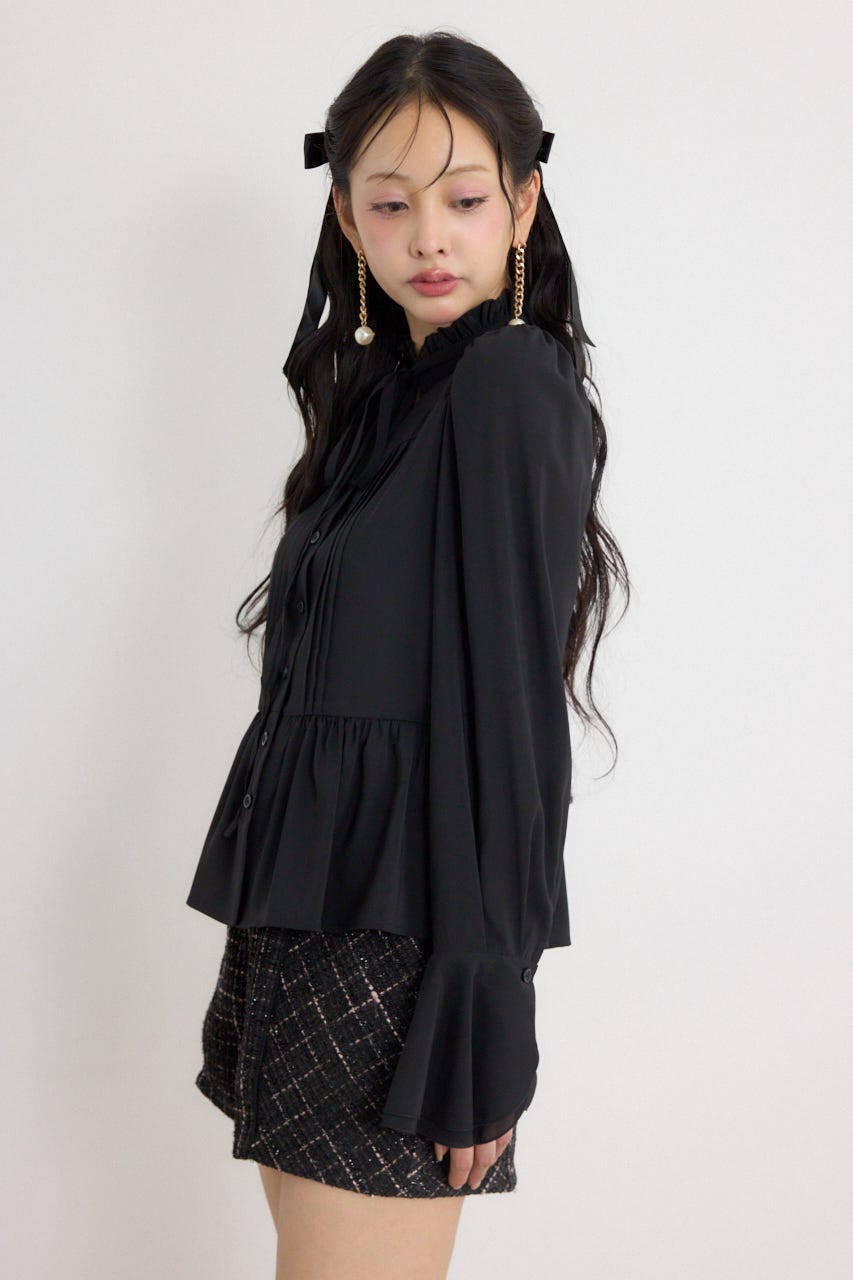 リボンブラウス BLK M