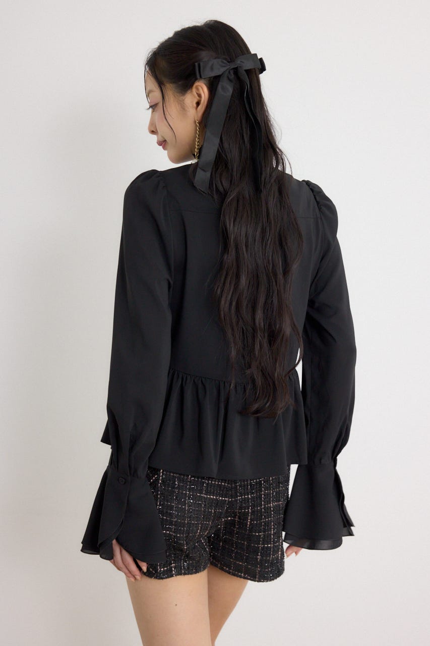 リボンブラウス BLK M