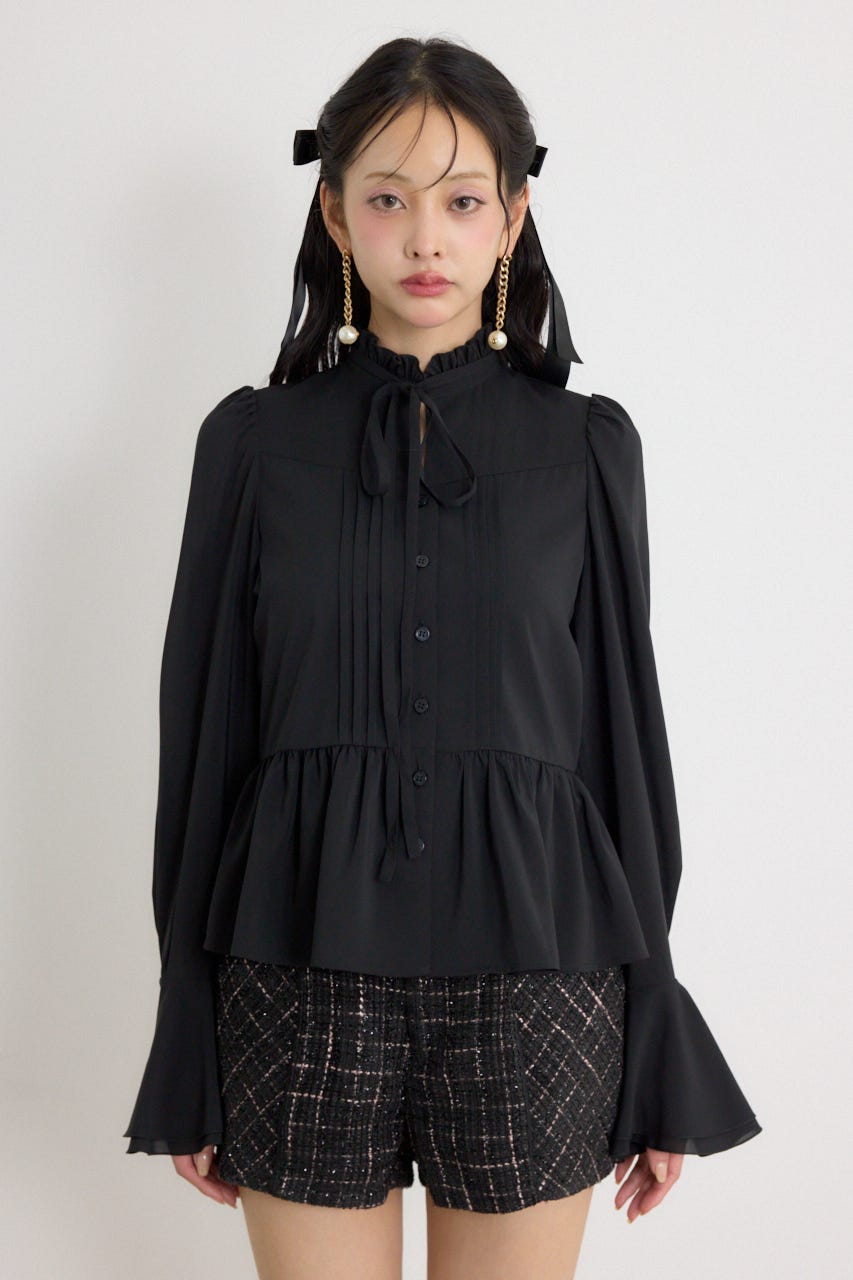 リボンブラウス BLK M
