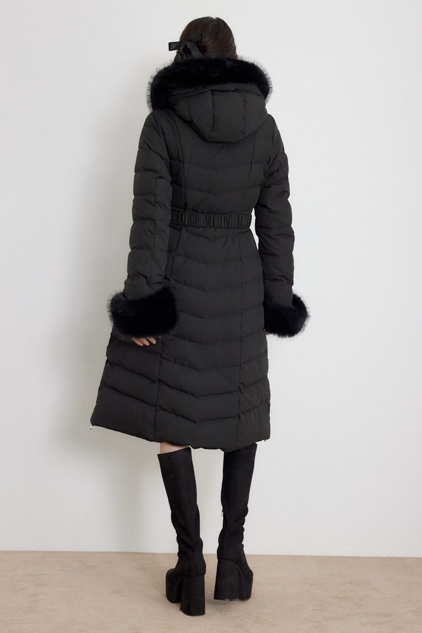 Aラインダウンロングコート BLK M