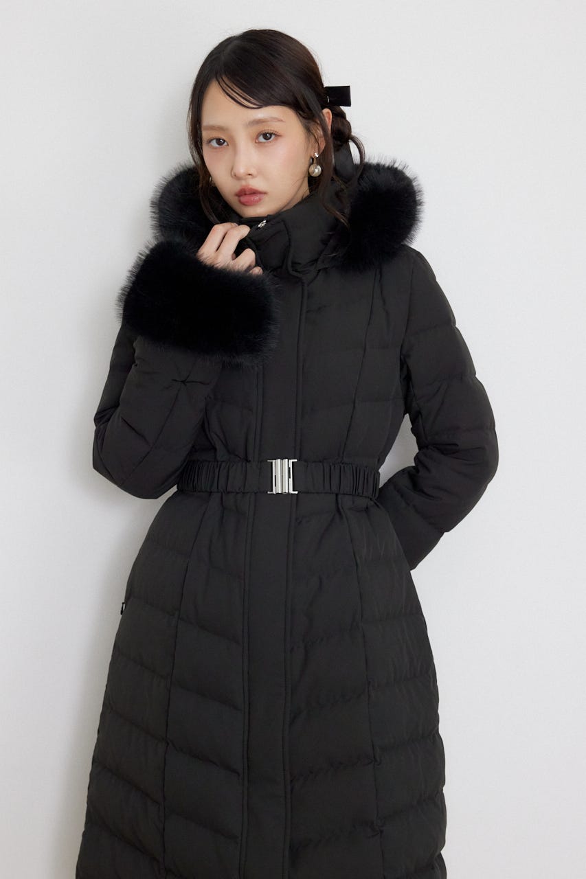 Aラインダウンロングコート BLK M