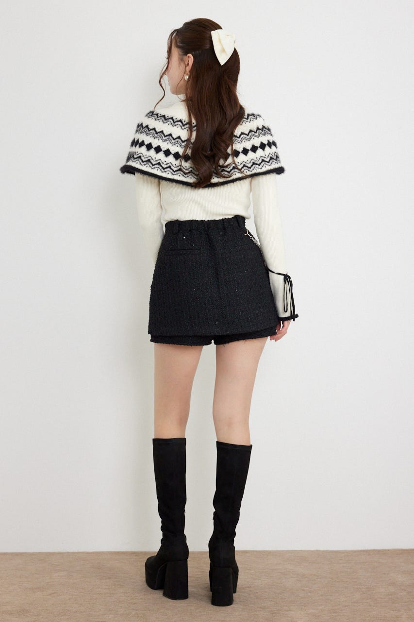 ラップミニスコートショートパンツ BLK M