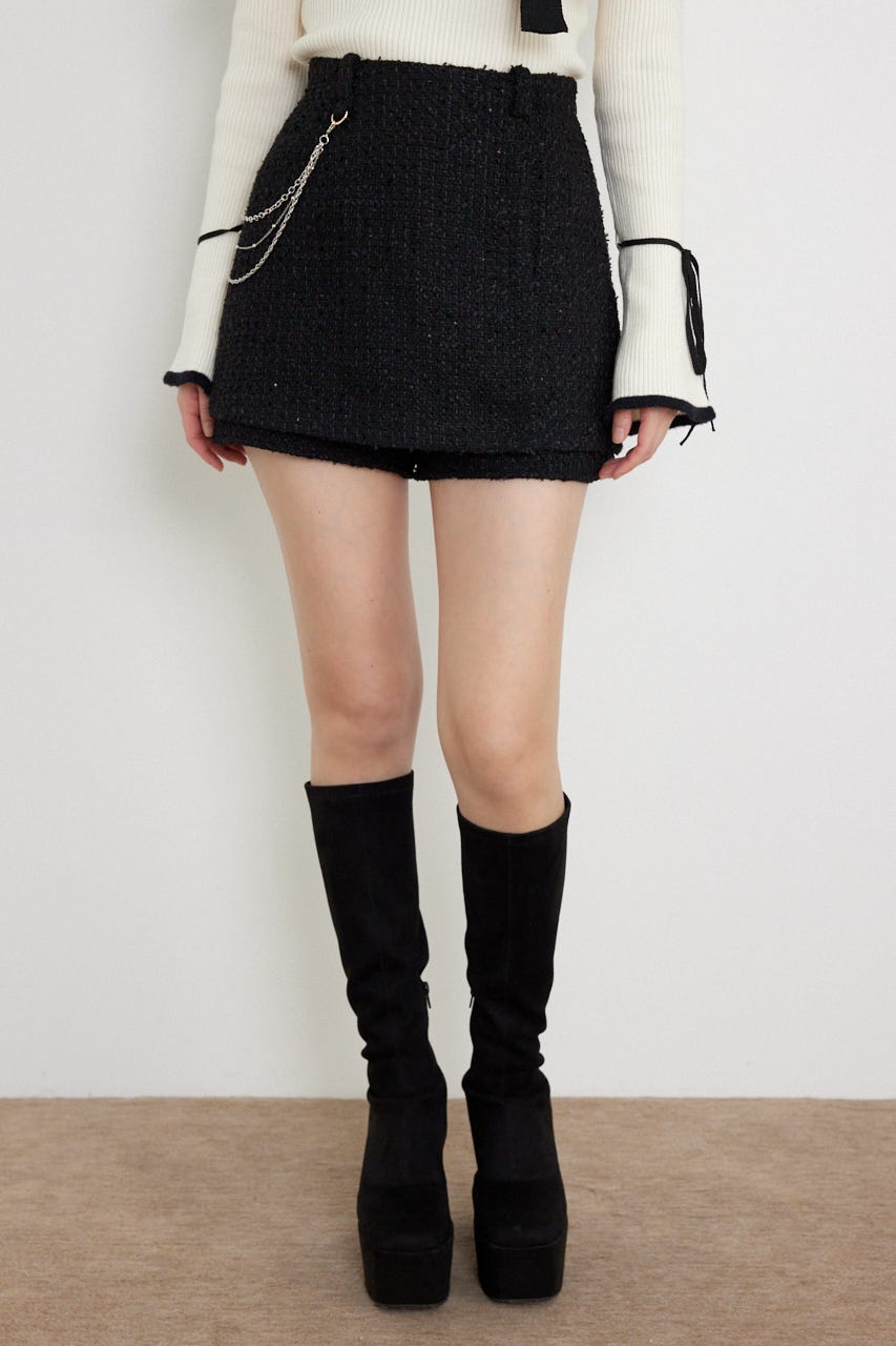 ラップミニスコートショートパンツ BLK M