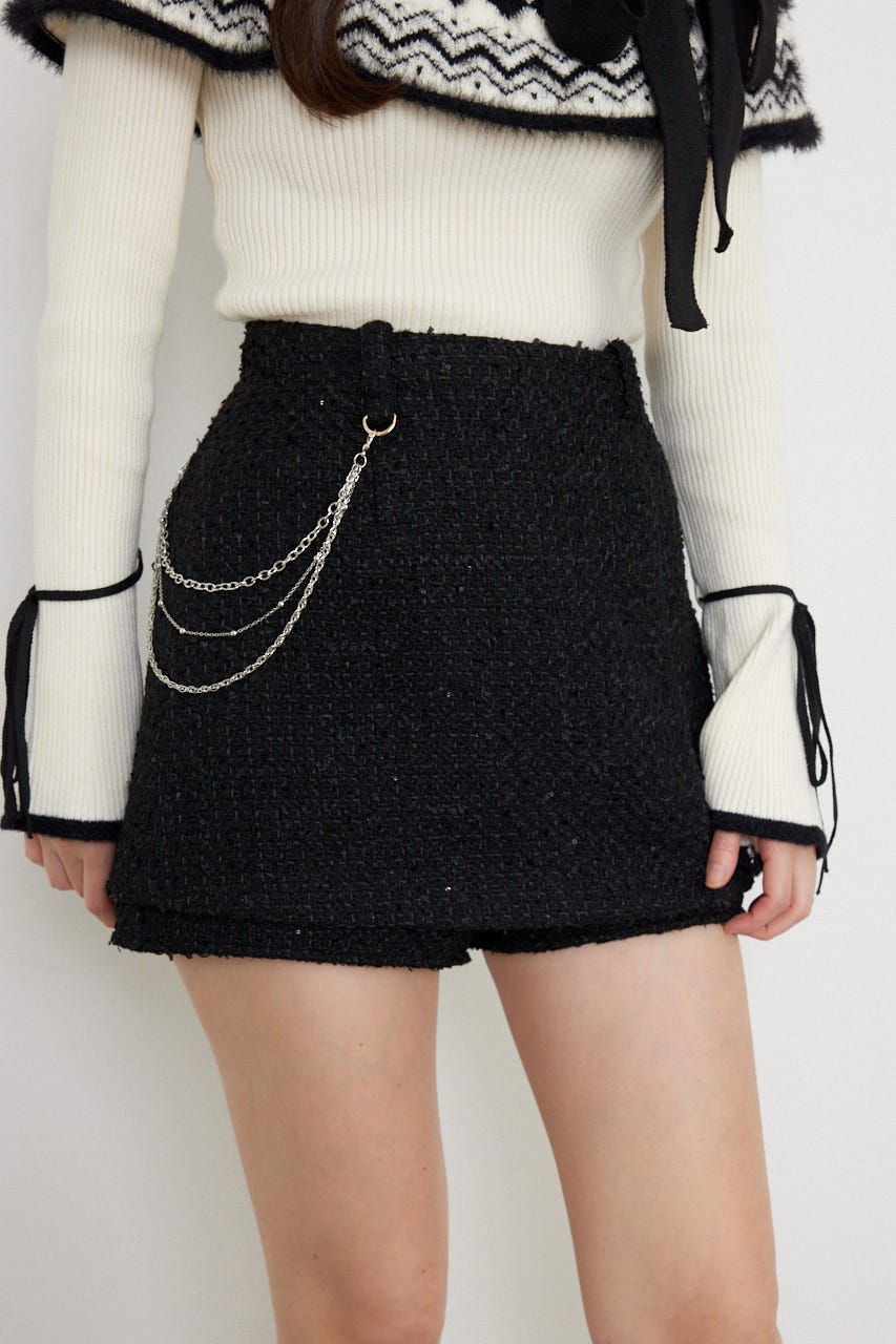 ラップミニスコートショートパンツ BLK M