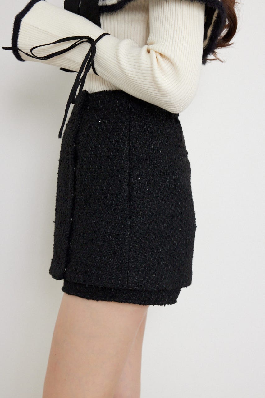 ラップミニスコートショートパンツ BLK M