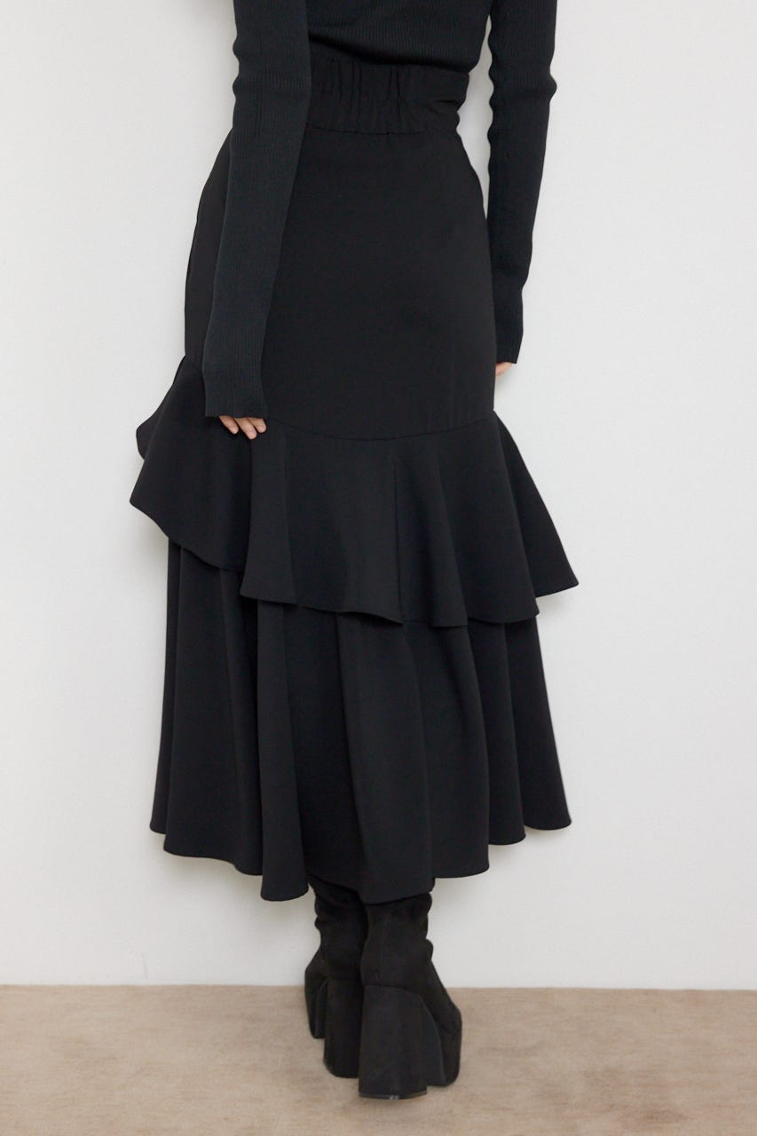 フリルスリットハイウエストスコートショートパンツ BLK S