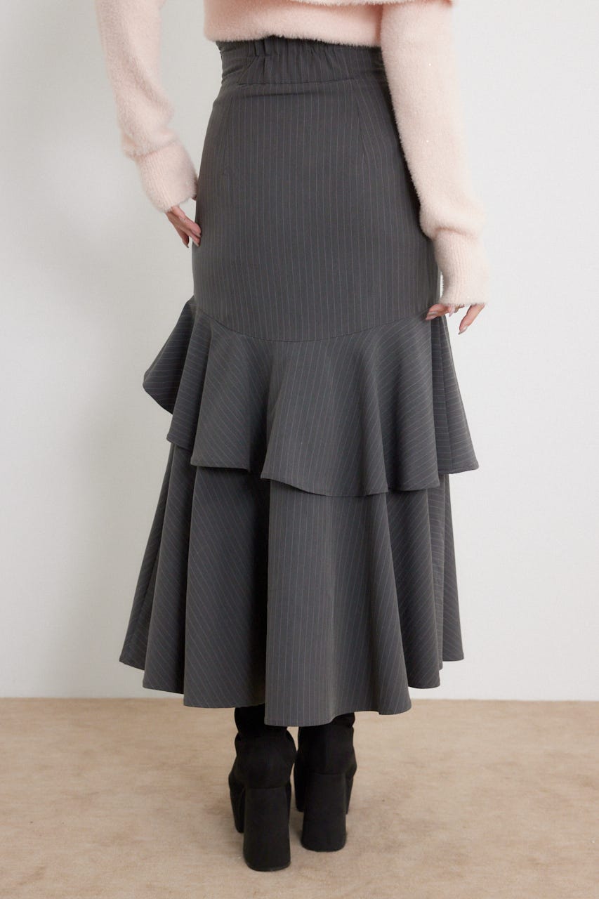 フリルスリットハイウエストスコートショートパンツ 柄GRY M