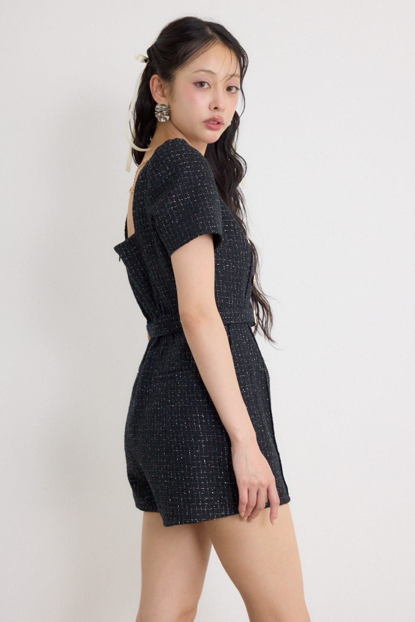 【乃木坂46 金川紗耶さん着用】ダブルボタンロンパース BLK M