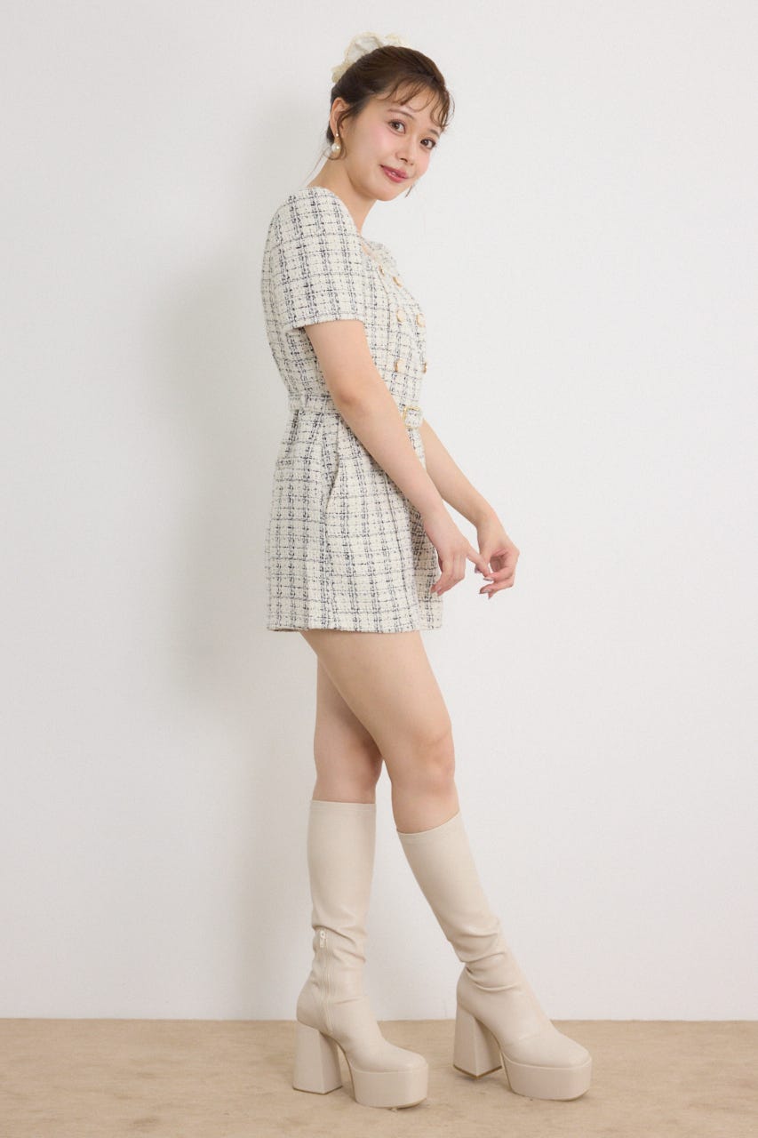 【乃木坂46 金川紗耶さん着用】ダブルボタンロンパース WHT S