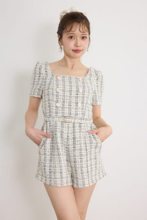 【乃木坂46 金川紗耶さん着用】ダブルボタンロンパース