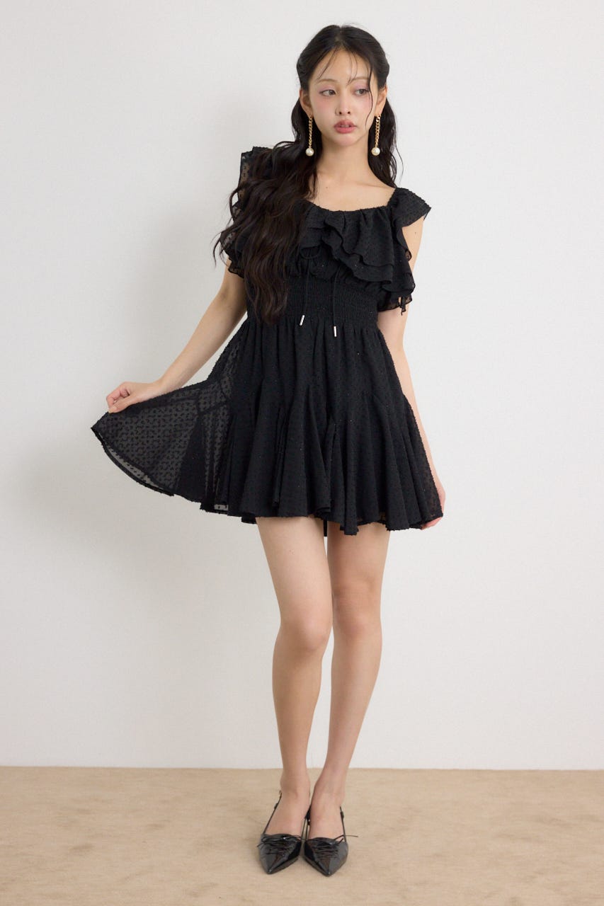 レースアップキャミミニワンピース BLK M