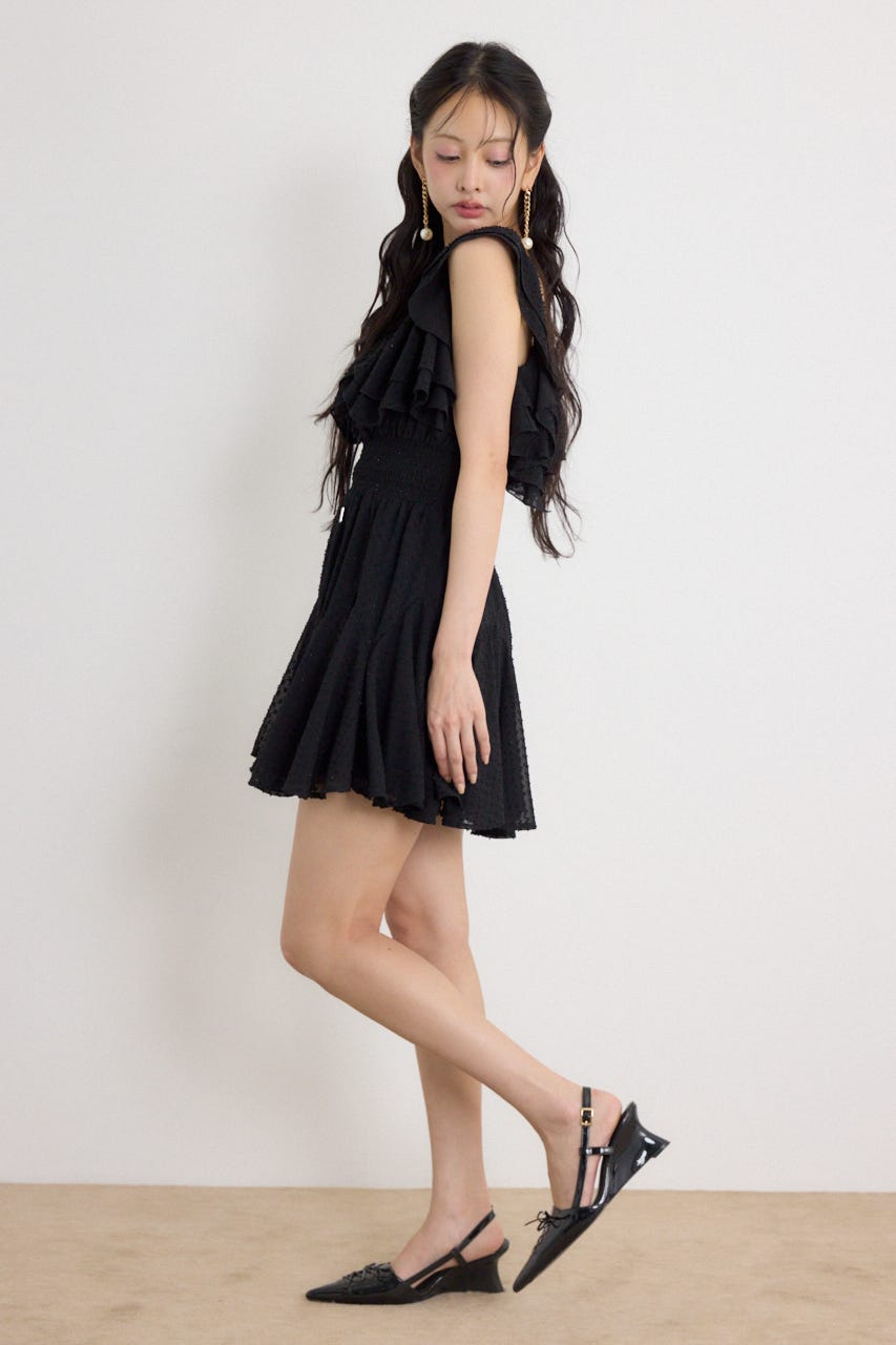 レースアップキャミミニワンピース BLK M