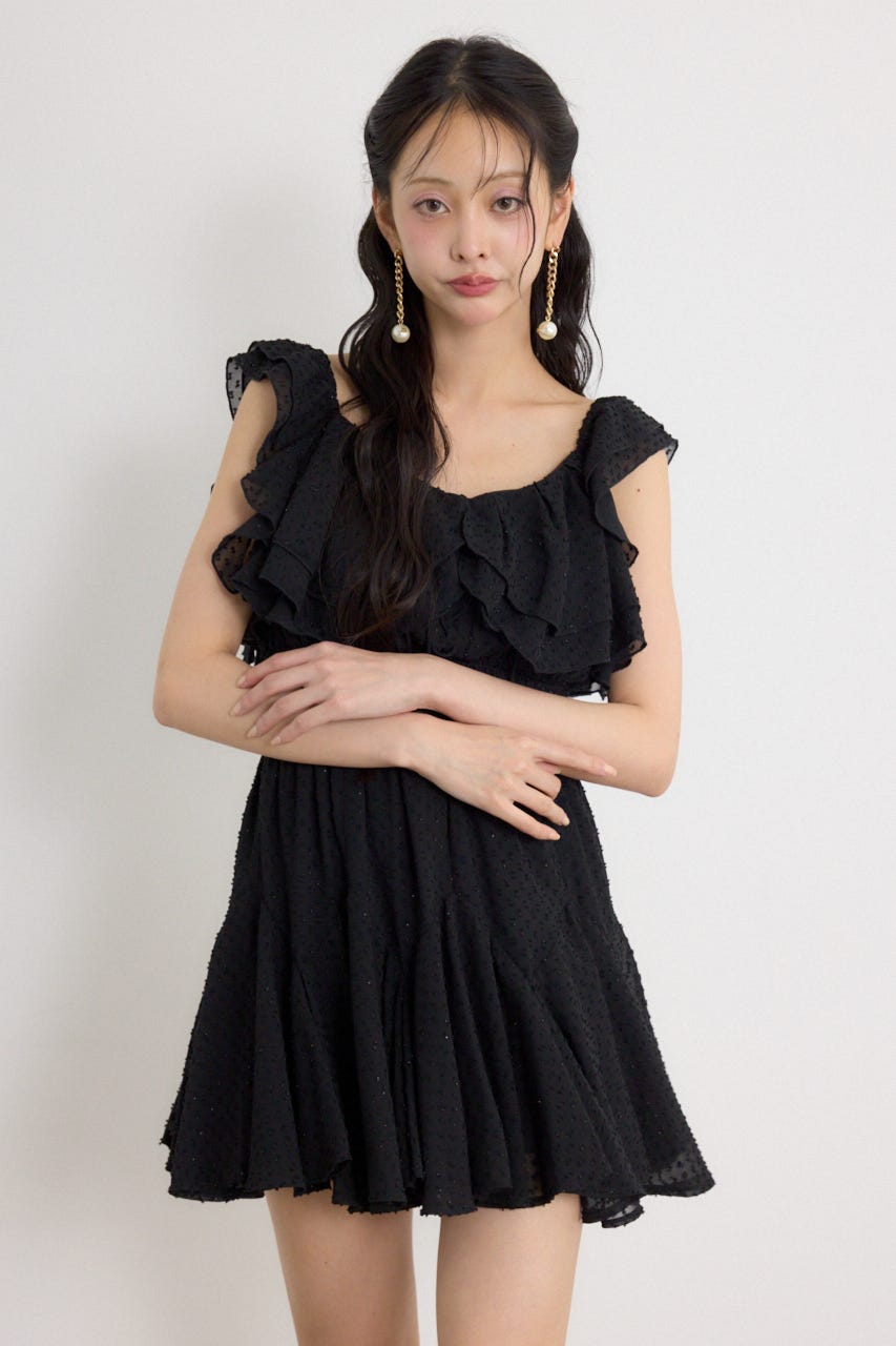 レースアップキャミミニワンピース BLK M