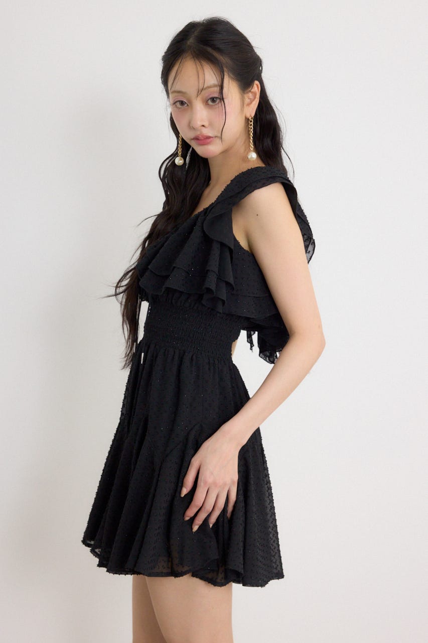 レースアップキャミミニワンピース BLK M
