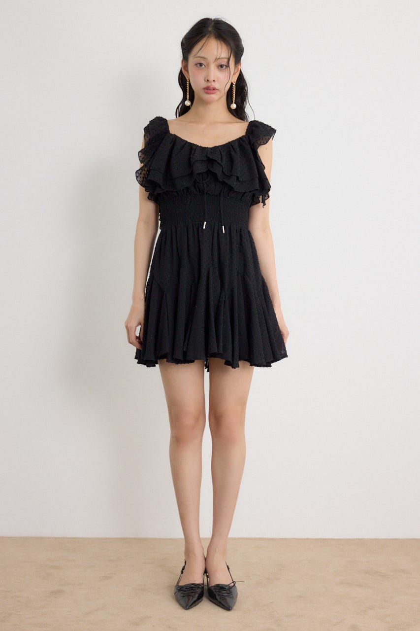 レースアップキャミミニワンピース BLK M