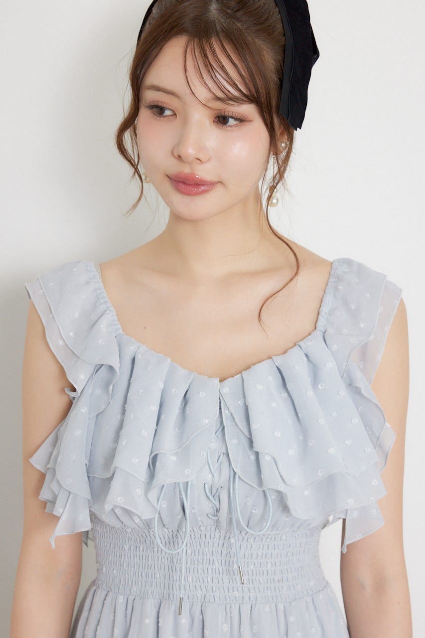 レースアップキャミミニワンピース BLU S
