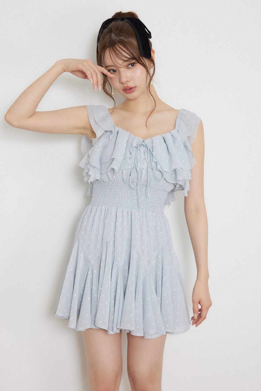 レースアップキャミミニワンピース BLU S