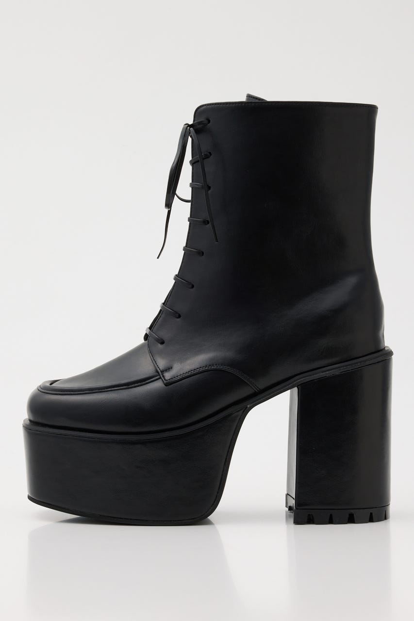 ローファーレースアップショートブーツ BLK L