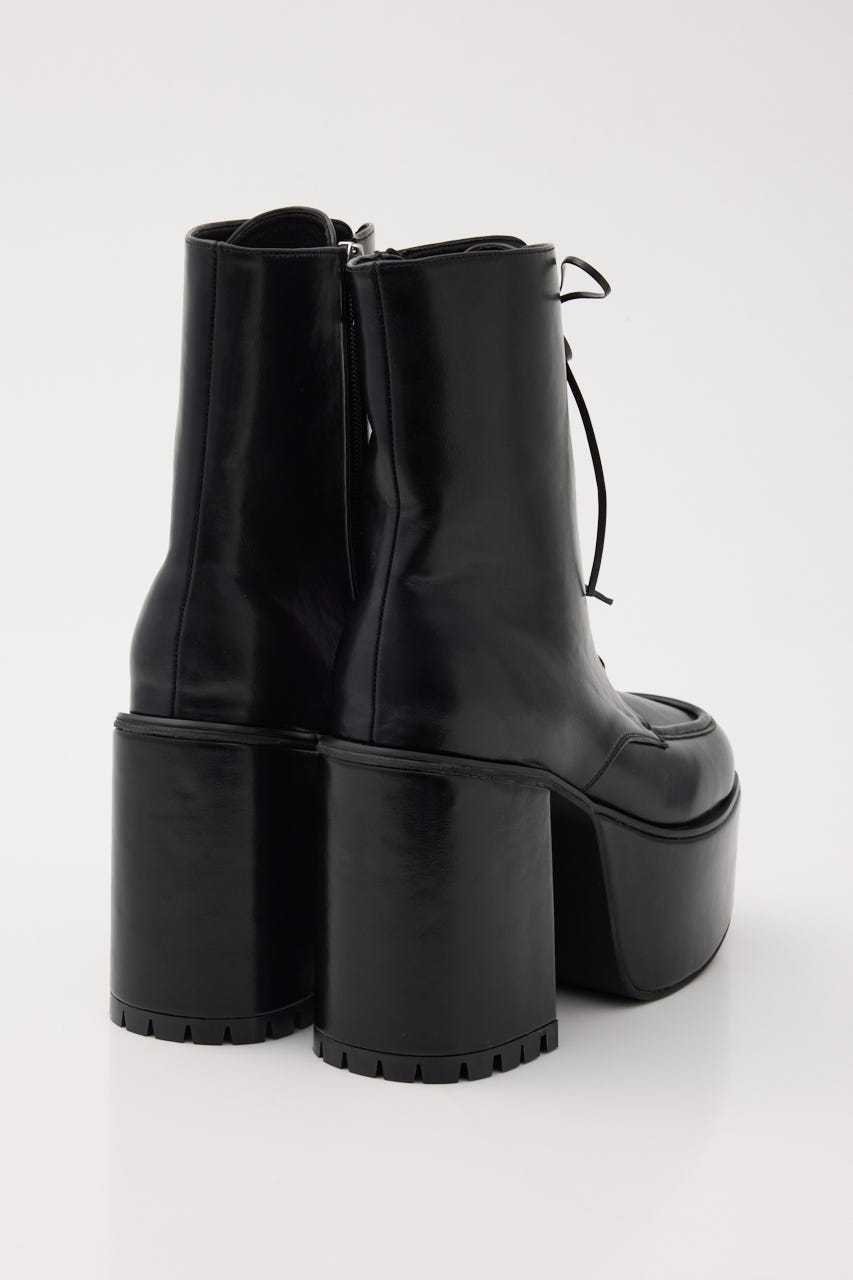 ローファーレースアップショートブーツ BLK L