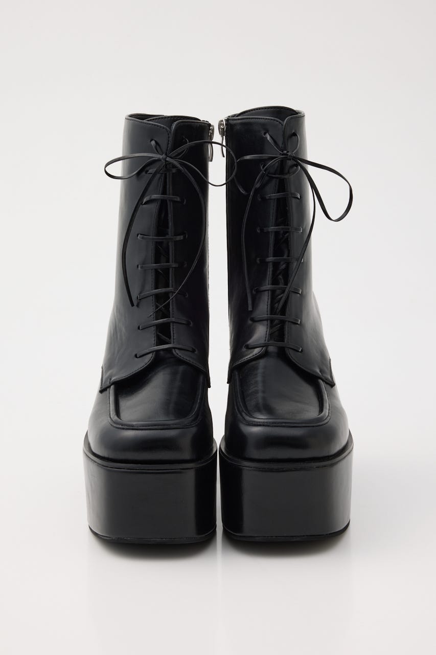 ローファーレースアップショートブーツ BLK L