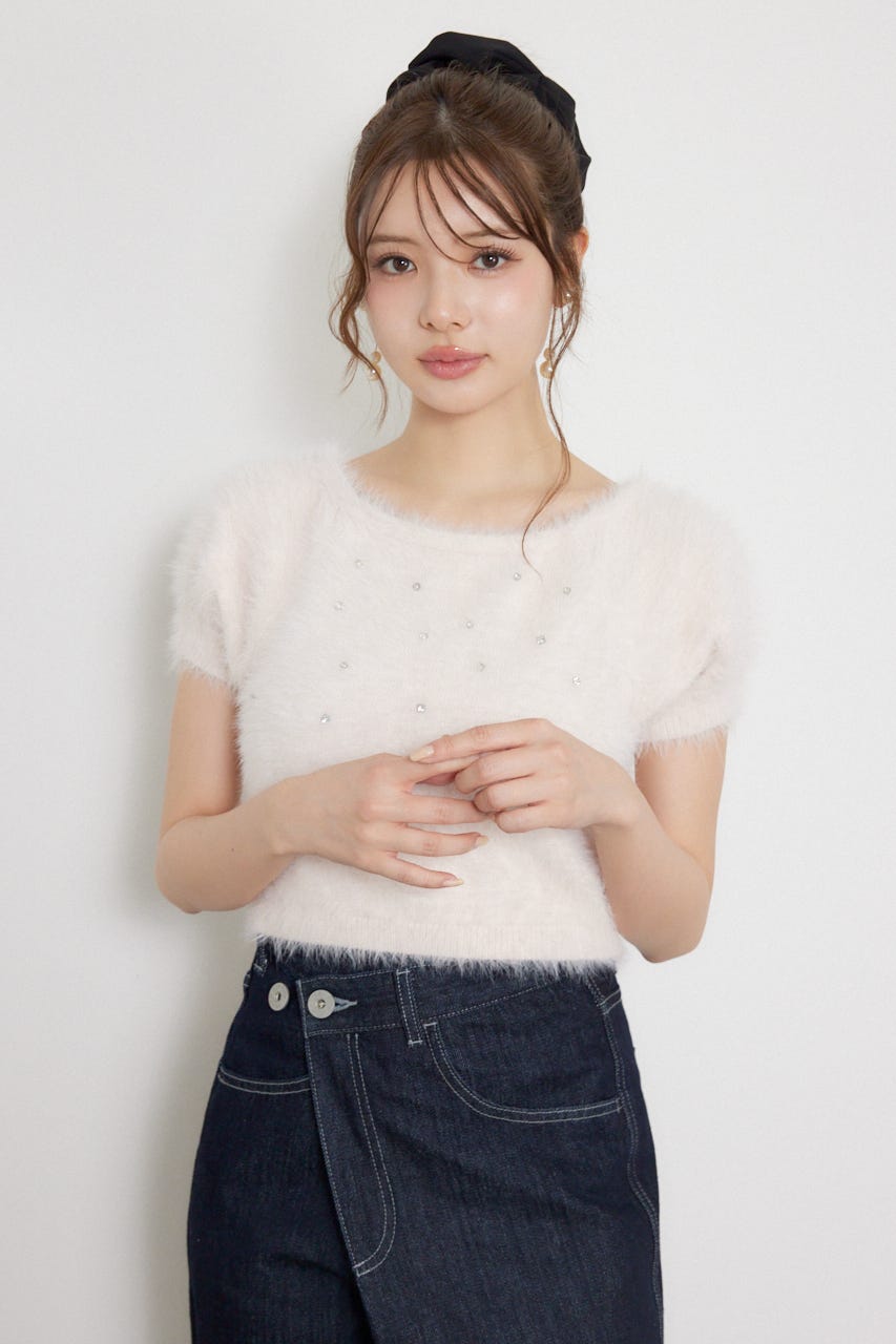 【乃木坂46 金川紗耶さん着用】コンパクトシャギーニットトップス L/PNK FREE