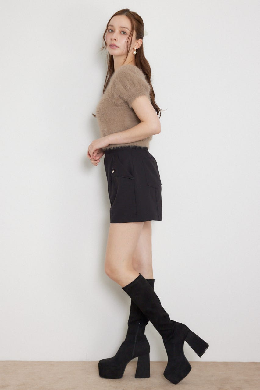 【乃木坂46 金川紗耶さん着用】コンパクトシャギーニットトップス MOCHA FREE