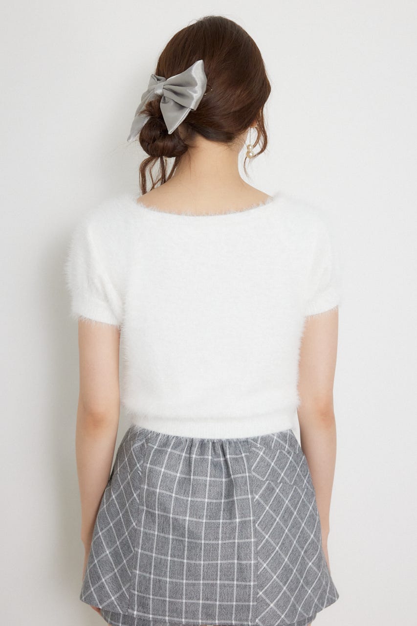 【乃木坂46 金川紗耶さん着用】コンパクトシャギーニットトップス WHT FREE
